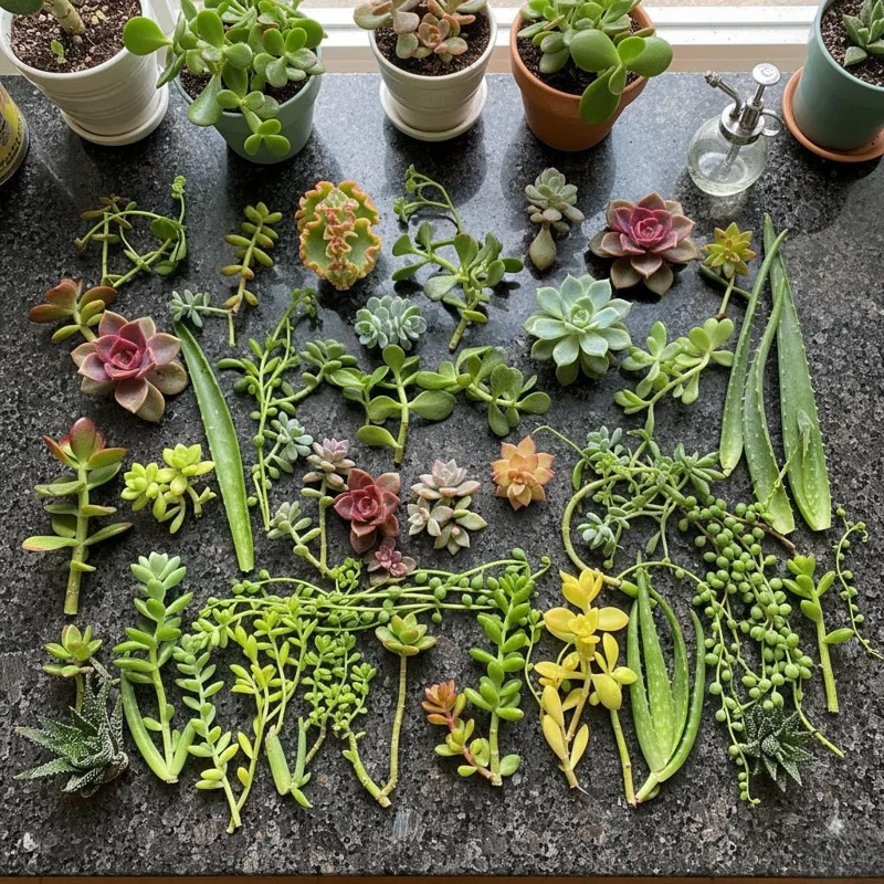 Succulent Propagation Kit - 500 Leaves & 500 Cuttings, Live Plant Material, Beginner Guide - Image 3
