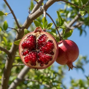 Sweet Pomegranate Live Plant - 4'' Pot, Red Pomegranate Tree for Container & Garden - Image 1