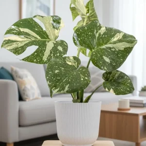 Thai Constellation Monstera Live Plant – Variegated Houseplant – 4-6 Inches Tall - Image 3