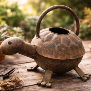 Turtle Watering Can + 3 Succulent Live Plants Bundle - Indoor/Outdoor Decor - Image 4