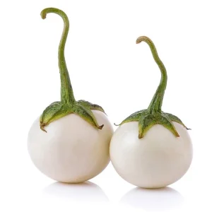 White Mini Round Eggplant Seeds - 100 Seeds for Planting | Thai Variety - Image 1