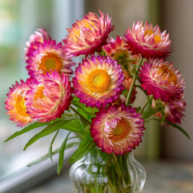 Bright Rose Strawflower Seeds - 50 Count Everlasting Pink Cut Flower Annual - Image 2