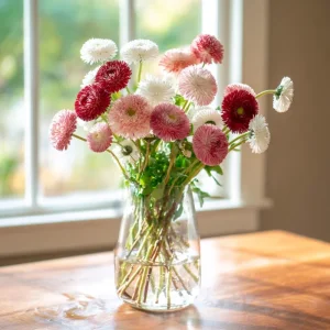 Habanera Mixed Bellis Daisy Seeds - 10 Count - Double Pompon Blooms - English Daisy Flower Seeds for Outdoor Gardens - Image 2