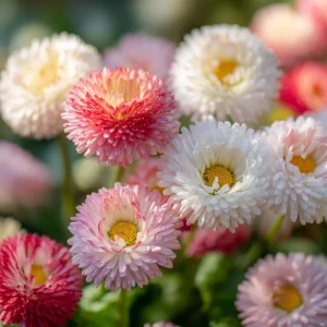 Habanera Mixed Bellis Daisy Seeds - 10 Count - Double Pompon Blooms - English Daisy Flower Seeds for Outdoor Gardens - Image 6