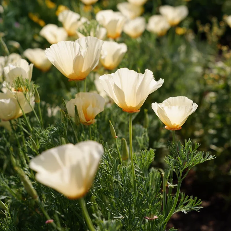 Ivory California Poppy Seeds - Eschscholzia californica - 250 Seeds - Image 2