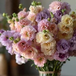 Pastel Mix Stock Flower Seeds - 25 ct, Edible, Sweet-Scented Blooms - Image 1