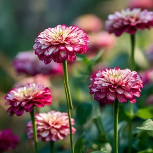 Peppermint Stick Zinnia Seeds - 25 Seed Mix, Heirloom, Vibrant Red & White Blooms, Outdoor - Image 2