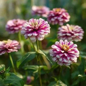 Peppermint Stick Zinnia Seeds - 25 Seed Mix, Heirloom, Vibrant Red & White Blooms, Outdoor - Image 1
