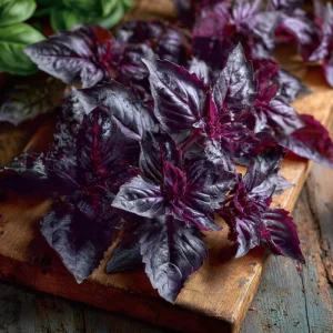Purple Ruffles Basil Seeds - Heirloom Aromatic Herb, Deep Purple Leaves, 150 Seeds - Image 1