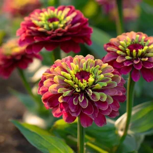 Queen Red Lime Zinnia Elegans Seeds - 10 Count Packet - Attracts Pollinators - Image 1
