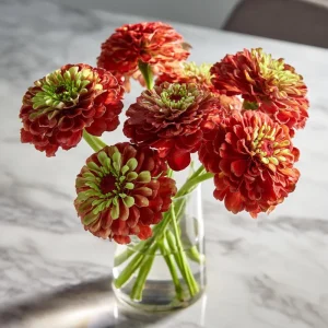 Queen Red Lime Zinnia Elegans Seeds - 10 Count Packet - Attracts Pollinators - Image 3