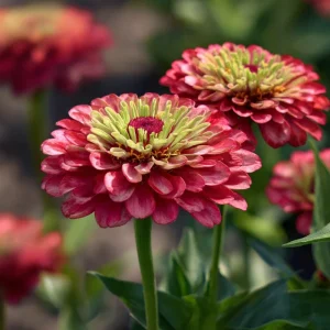 Queen Red Lime Zinnia Elegans Seeds - 10 Count Packet - Attracts Pollinators - Image 6