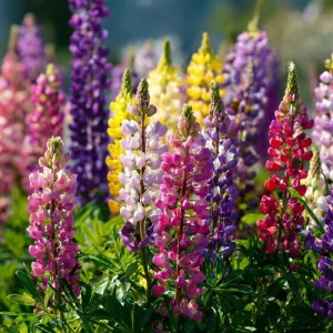 Rainbow Mixed Color Lupine Seeds – Vibrant Multi-Colored Spikes 50 Seeds – Pollinator Friendly - Image 1