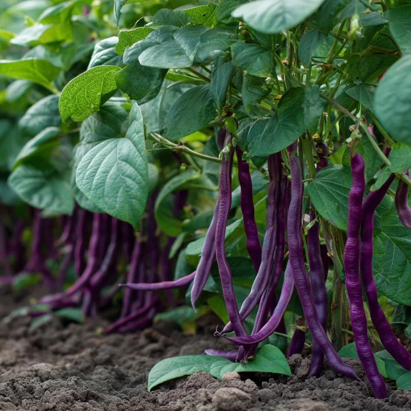 Royal Burgundy Bush Bean Seeds - Heirloom Purple Green Beans - 50 Seeds Packet - Image 2