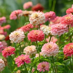 Strawberries & Cream Zinnia Seeds - 100 Bi-Color Blooms, Easy-Grow Annual - Image 1