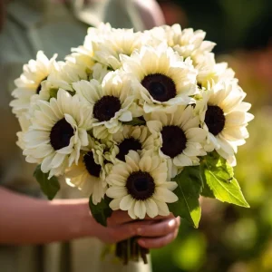 White Nite Sunflower Seeds (20 Seeds) - Creamy-White Blooms, Easy-Grow Annual - Image 1