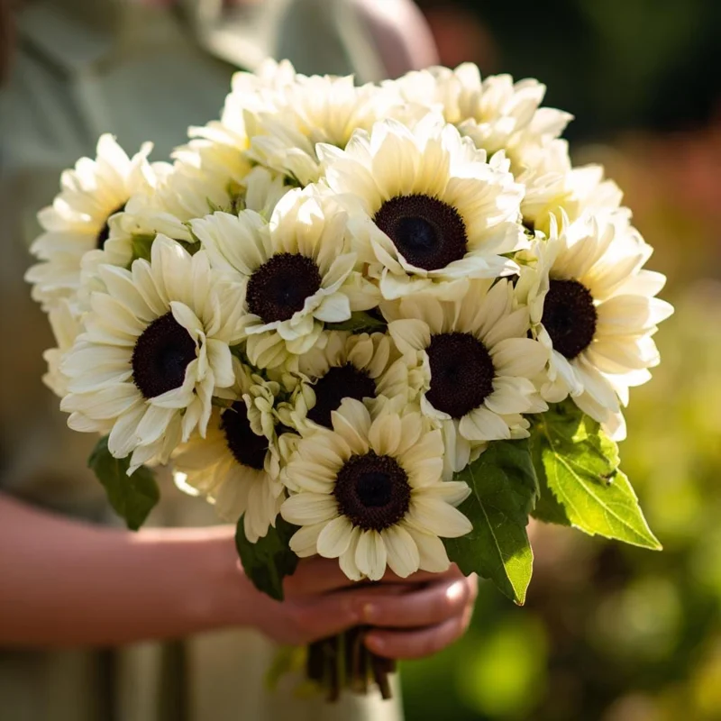White Nite Sunflower Seeds (20 Seeds) - Creamy-White Blooms, Easy-Grow Annual - Image 1