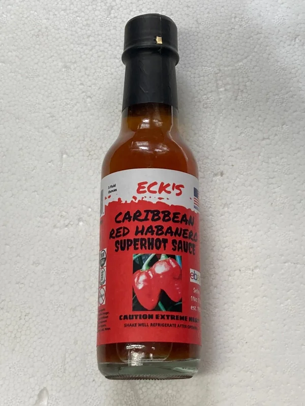 Caribbean Red Habanero Hot Sauce - Super Hot Pepper Sauce, Organic, 5 oz Bottle - Image 1