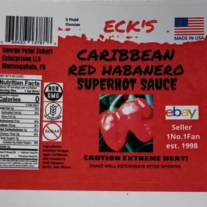 Caribbean Red Habanero Hot Sauce - Super Hot Pepper Sauce, Organic, 5 oz Bottle - Image 2