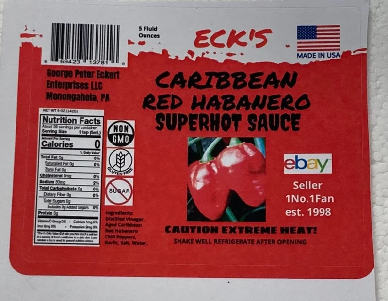 Caribbean Red Habanero Hot Sauce - Super Hot Pepper Sauce, Organic, 5 oz Bottle - Image 2