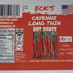 Cayenne Long Thin Hot Pepper Sauce - 5 oz Bottle, Organic, Gluten-Free, Vegan - Image 2