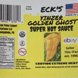 Golden Ghost Super Hot Pepper Sauce - 5 oz Bottle - Extreme Heat - Image 2