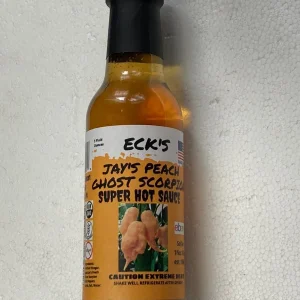 Peach Ghost Scorpion Super Hot Pepper Sauce - 5 oz Bottle, Extreme Heat - Image 1