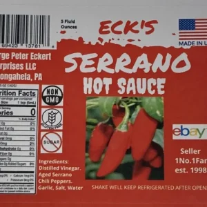 Serrano Hot Pepper Sauce 5 oz Bottle - Organic, Vegan, Gluten-Free - Image 2