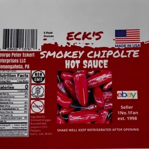 Smoky Chipotle Hot Pepper Sauce 5 oz Bottle - Organic, Vegan, Gluten-Free - Image 2