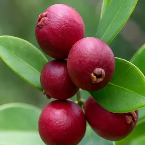Strawberry Guava Live Plant - 4 inch Pot - Psidium cattleyanum - Edible Fruit - Image 1