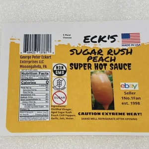 Super Hot Peach Pepper Sauce - 5 oz Bottle, Gluten-Free, Vegan, Organic - Image 2