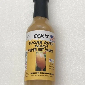 Super Hot Peach Pepper Sauce - 5 oz Bottle, Gluten-Free, Vegan, Organic - Image 1
