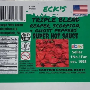 Super Hot Pepper Sauce - Carolina Reaper, Scorpion, Ghost Blend 5 oz Bottle - Image 2