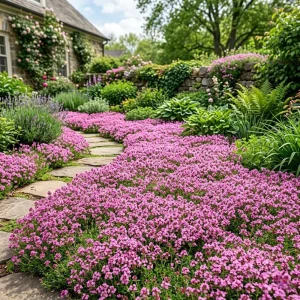 50,000 Dwarf Creeping Thyme Seeds - Pink Flowering Perennial Ground Cover - Image 4