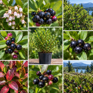 2 Pack Black Huckleberry Live Plants - Sweet Berries, 4 Inch Pot, NO SHIP TO AK