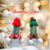 Christmas Cactus Live Plant - Festive Succulent with Hat & Scarf Decor - Image 1
