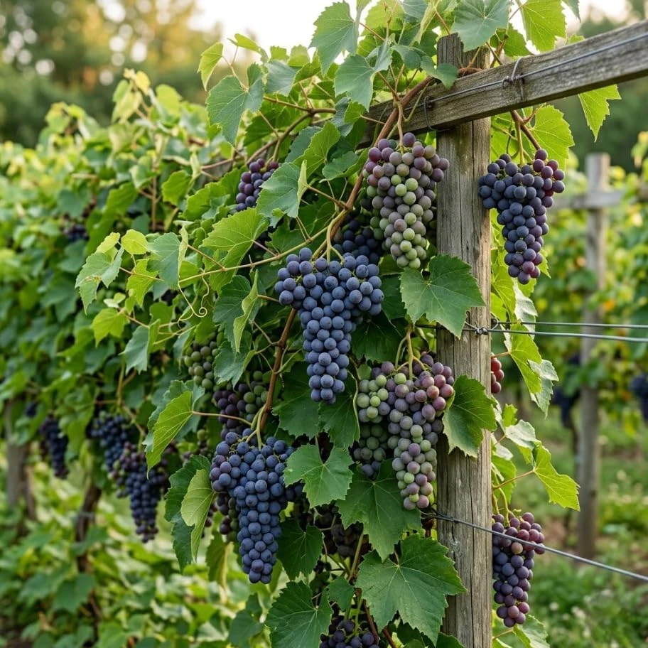 Concord Grape Vine Live Plant – Sweet Purple Blue Grapes – 6-12" Tall – Outdoor Fruit - Image 1