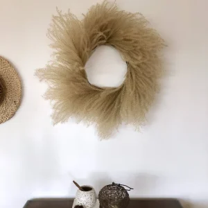 Dried Pampas Grass Wreath - Natural Decor, 1.5'x1.5' - Image 2