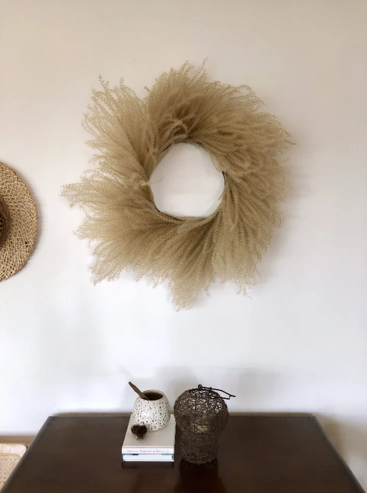 Dried Pampas Grass Wreath - Natural Decor, 1.5'x1.5' - Image 2