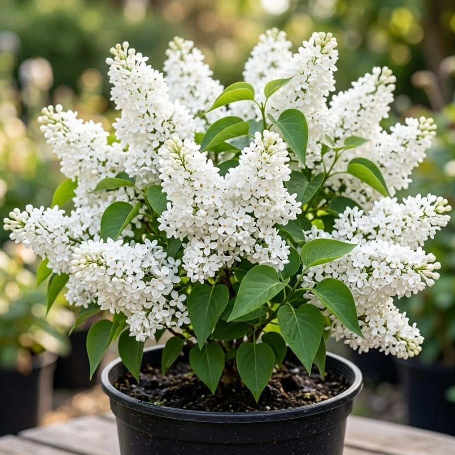 White Lilac Bush Live Plant - Fragrant Syringa Flowers, 4-inch Pot, Outdoor - Image 1