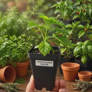Fried Chicken Pepper Live Plant – Superhot Chili – 2.5 inch pot - Image 1