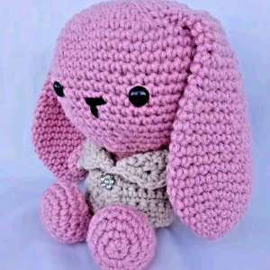 Handmade Crochet Bunny Rabbit Amigurumi Soft Stuffed Animal Toy 7 inch - Image 3