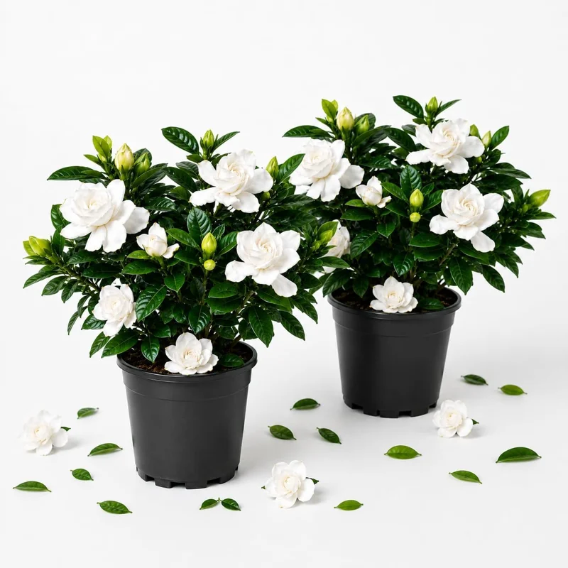 Frostproof Jasmine Live Plant Set, 2 Pack, 4-6 Inch Tall, Fragrant White Flowering Vine, Outdoor - Image 1