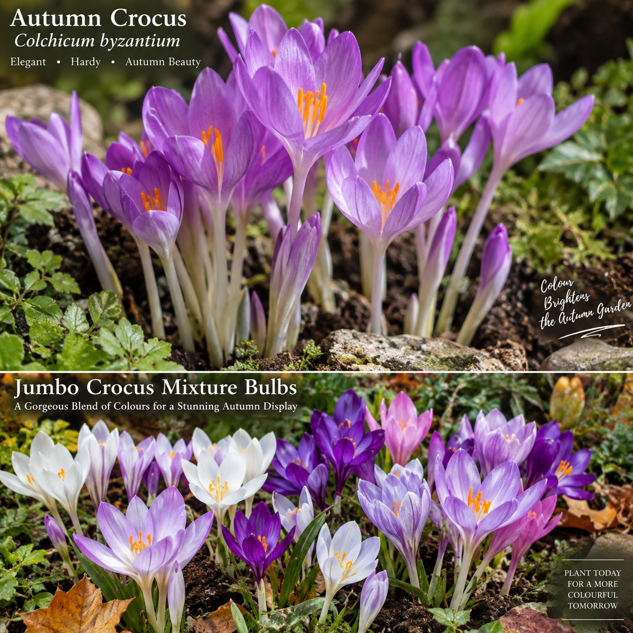 Jumbo Crocus Mixture Bulbs - Fall Planting for Early Spring Blooms - USDA Zones 3-9