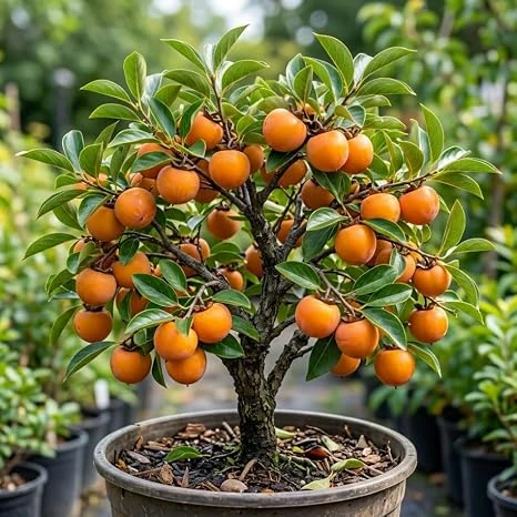 Common Persimmon Tree Live Plant - Hardy Deciduous Fruit Tree 6-14" Tall in Qt Pot - Image 4