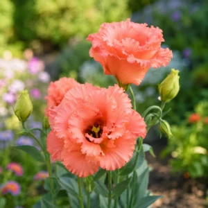 Coral Eustoma Lisianthus Seeds - 20 Seeds - Vibrant Double Rose-Like Blooms - Cut Flower - Image 3