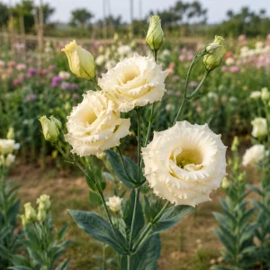 Cream Lisianthus Seeds (Eustoma grandiflorum) - Double Rose-Like Flowers - 20 Seeds - Image 2