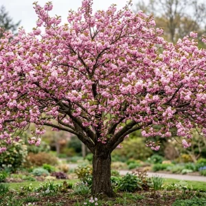 Double Pink Flowering Cherry Tree Live Plant – Ornamental Blossom Tree 6-12