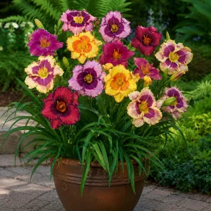 Eyezone Daylily Mix Seeds - Hemerocallis hybrida - 20 Seeds - Contrasting Eye Pattern Blooms - Image 7