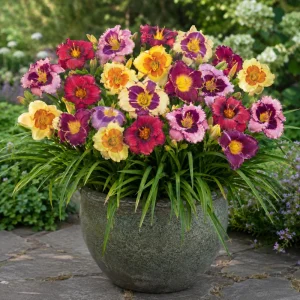 Eyezone Daylily Mix Seeds - Hemerocallis hybrida - 20 Seeds - Contrasting Eye Pattern Blooms - Image 8